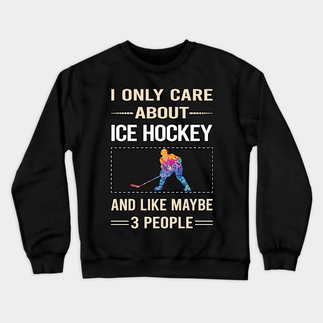 Funny 3 People Ice Hockey Crewneck Sweatshirt by symptomovertake